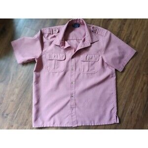 John Blair Men's Safari Outdoors Cargo Button Up Shirt Wine colored ( L)